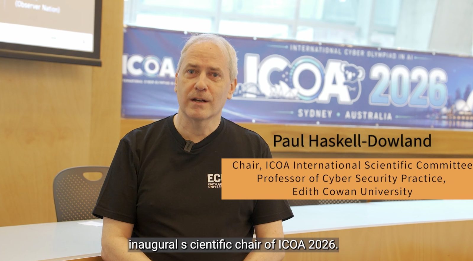 Professor Paul Haskell-Dowland, Vorsitzender des Internationalen Wissenschaftlichen Komitees der ICOA